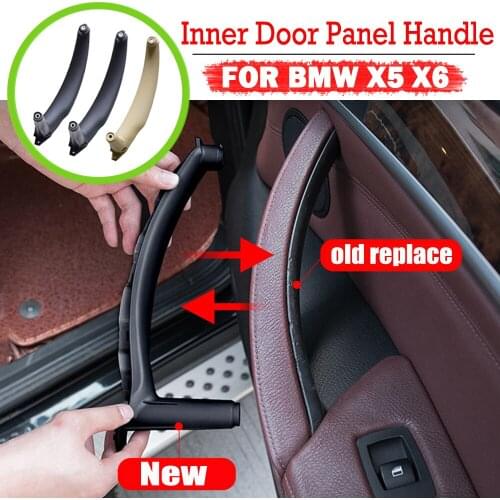 Gray Beige Black Armrest Car left Right Interior Door Handle Inner Panel Pull Trim Cover For BMW E70 E71 X5 X6