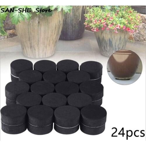 24Pcs Flower Plant Pot Feet Risers Natural Rubber Pot Mat Invisible Plant Pots Risers Pad Flower Pot Feet Black