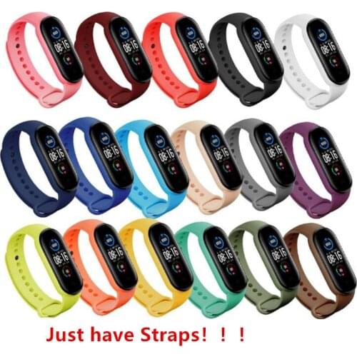 Strap For Xiaomi Mi Band 6 5 4 3 Silicone Wristband Bracelet Replacement For Xiaomi Band 4 MiBand 6 5 4 3 Wrist Color TPU Strap
