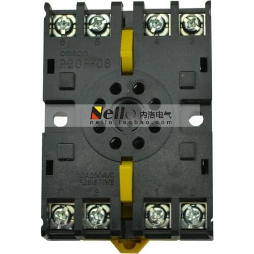 [SA]Genuine Relay Block P2CF-08 8 hole socket relay base--10pcs/lot