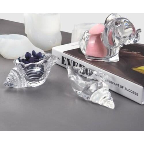 Silicone Conch Mold Diy Epoxy Resin Shell Conch Mould Makeup Egg Storage Elephant Silicone Mold Diy Making Jewelry Box