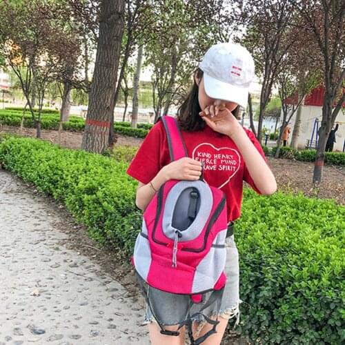 Double Shoulder Dog Bag Portable Outdoor Travel Backpack for Dog Carrier Bag Pet Dog Front Bag Mesh Backpack S L