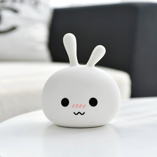 Rambery cute night light rabbit Colorful Silicone night lamp USB Rechargeable led light for kids children Birthday Holiday gift