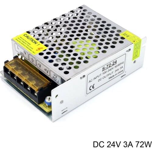 Universal Regulated DC 24V 3A 72W 75W Switching Power Supply for Led lights Input AC 100-240V