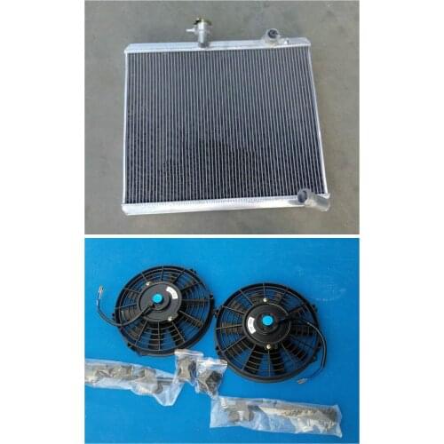 Aluminum Radiator+2*FAN 1968-1970 For Jaguar S2 E-TYPE 4.2L MT Manual 68 69 70 High Performance