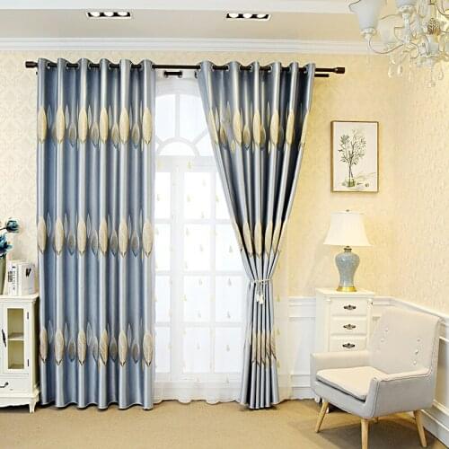 Simple Curtains Living Room Bedroom Floor New Polyester Jacquard Shade Curtain Finished Products Can Be Customized