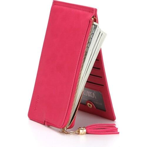 Women Wallet Purse Clutch Handbag Makeup Mirror Bag Nubuck Leather Zipper Wallet Coin Female Wallet ID Card Holder Case