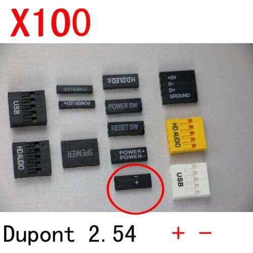100pcs 2Pin 2.54 dupont dupont connector lettering +- TJC8 2.54mm pitch connector replace Molex connector