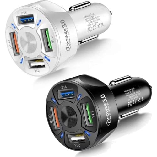4 Ports 3 USB Car Charger Quick Charge 3.0 Universal Fast Charging in car 4 Port