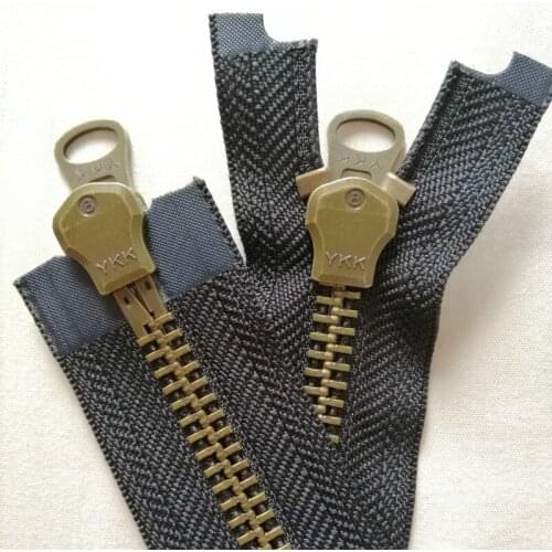 8# 70cm 75CM 80cm YKK Metal Zipper Black Long Jacket Double Open End for Down Tailoring Sewing Clothing Accessories