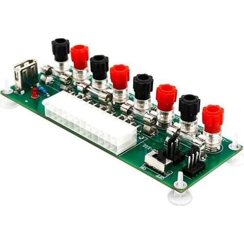 20/24Pins ATX Benchtop Computer Power Supply 24 pin ATX Breakout Board Module DC plug Connector 128X48X30mm