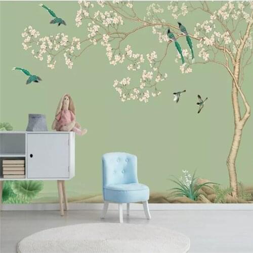 Custom large wallpaper modern new Chinese classical wallpaper mural waterproof material