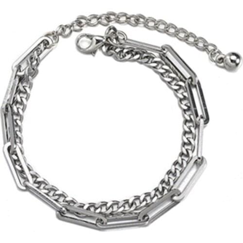 2020New Independent Niche Design Stitching Double Layer Bracelet Men And Women Hip Hop Cold Style Personality Couple Accessories