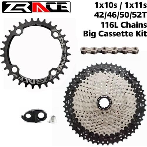 ZRACE 104BCD Chainrings 32T / 34T / 36T+ 10S / 11S Bike Freewheel 50T / 52T + YBN Chains , 11 Speed Big Cassettes Kits for Sram