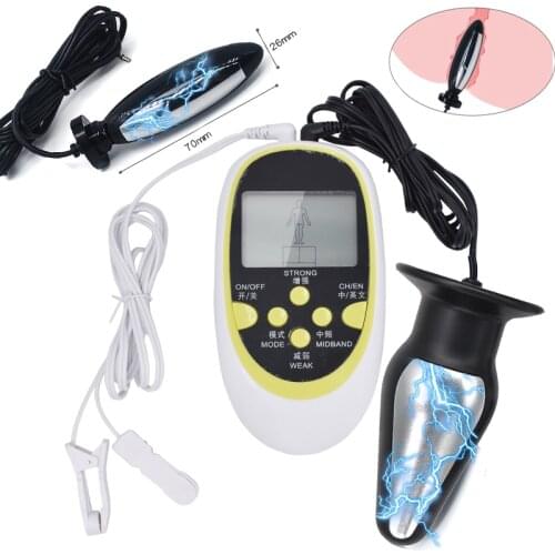 Electric Shock Pulse Anal Vaginal Plugs Masturbator Electro Stimulator Prostate Massage Big Butt Plug Bdsm Nipple Clamp Sex Toys