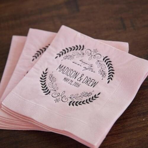 Custom Wedding Napkins | Rehearsal Dinner | Engagement Party | Custom Bar Napkins | Custom Wedding Napkins