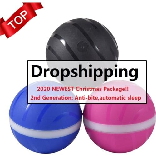 Pet Toys Cat Magic Ball Roller Christmas Wicked Ball 2nd Generation Anti-Bite Waterproof USB LED Rolling Flash Ball Fun