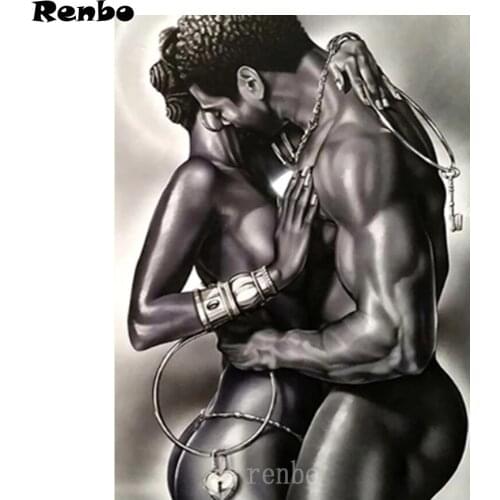 Sexy Couple 5D Diamond Painting Full Square Round Diamond Embroidery Lovers Body Art Picture Rhinestone Diamond Mosaic Kit Gift