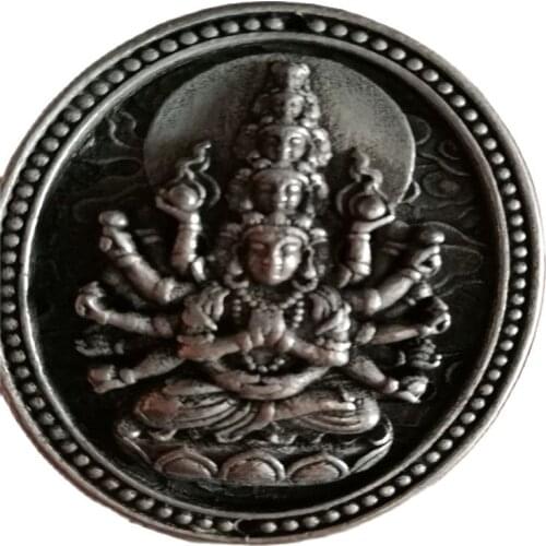 China Tibet silver Amulet Pendant Thousand-hand Bodhisattva