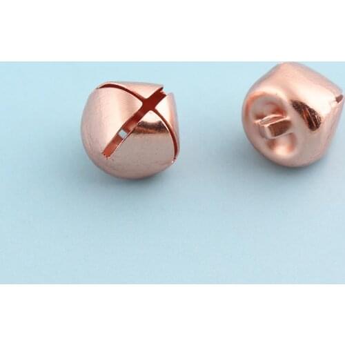 Jingle Bells Blocks 50pcs 11mm Rose gold Christmas Bells Round Wedding Bells Kettle Bells Pet Collar Bells Wands Bells Supply