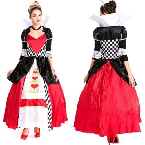 Cosplay Costume Queen Of Hearts Costume Red Queen Costume Female Elegant Dress Cosplay