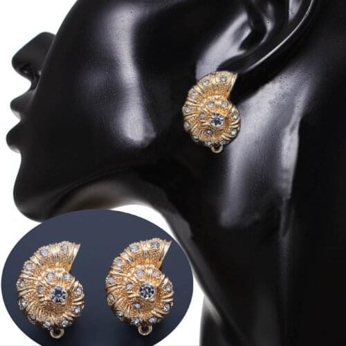 Metal Earrings Connector Linkers Snail Charms Base Findings DIY African Women Statement Drop Dangle Hanging Earring Making