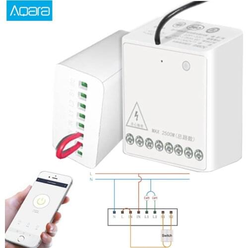 Aqara Eigenstone Two-way control module Wireless Relay Controller 2 channels Work For Mijia Mi home APP Homekit