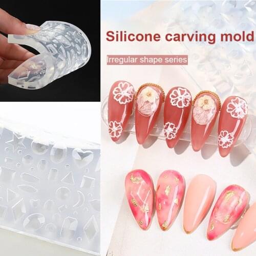 Nail Art Silicone Resin Mold Kit Nail Templates Set Nail Stamping DIY Silicone Mold For Jewelry Making Nail Art Accessories