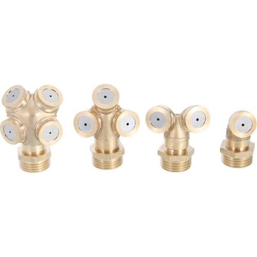 1/2/3/4 Hole Misting Nozzle Brass Atomizing Spray Fitting Nebulizer Hose Connector for Garden Lawn Irrigation Water Sprinkler