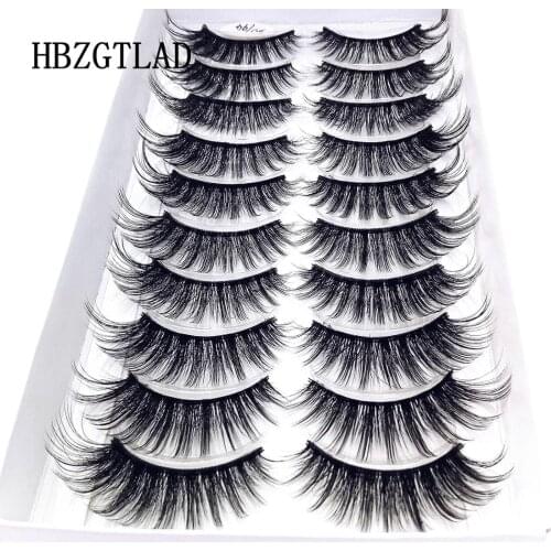 2019 NEW 10 pairs 100% Real Mink Eyelashes 3D Natural False Eyelashes 3d Mink Lashes Soft Eyelash Extension Makeup Kit Cilios 94