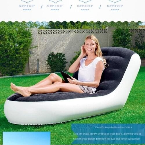 New arrival L-shaped Inflatable Sofa Bed Single Outdoor Portable Inflatable Sofa Home Lazy Sofa With Household Electric Pump+Pil