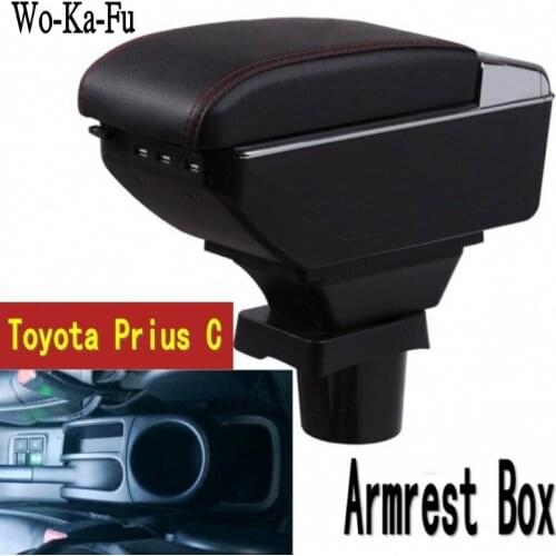 For Prius C Prius C armrest box central Store content Storage box Aqua armrest box with cup holder ashtray USB interface