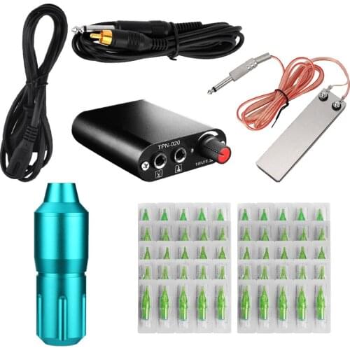Complete Tattoo Kit Rotary Tattoo Pen Power Supply Needles Tattoo Supplies