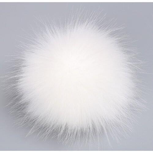 10cm Faux Mink Fur PomPoms Ball with Loops Solid Color Faux Fur Ball Pom Pom Women Winter Clothing Hat Cap Beanies Accessories