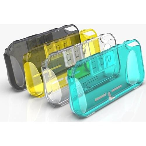 Anti-Slip TPU Transparent Protective Carrying Case Soft Hand Grip Shell Back Cover Card Slots for Nintend Switch NS Lite Console