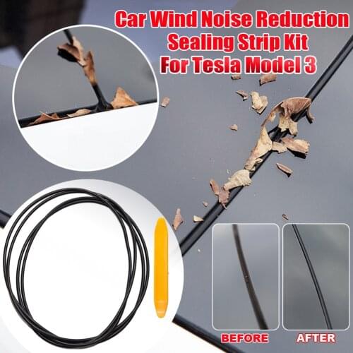 Rubber Sunroof Seal Strip Wind Noise Reduction Kit Anti-Dust Skylight Sealing Strip Lowering Silicone Seal Kit for Tesla Model 3