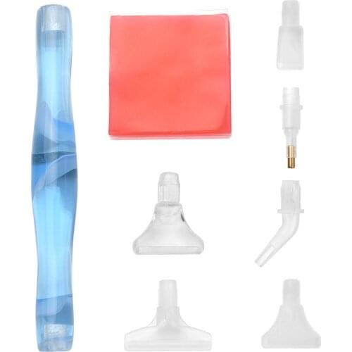 Nail Pen Nail Rhinestones Picker with 4 Replacement Heads Double Sided Nail Picker DIY 5D Diamond Painting Kits Nail Art Tool