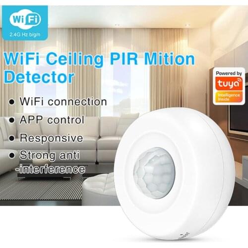 NABAS Tuya Smart Motion PIR Sensor Detector 360 ° WiFi Human Motion Sensor Smart Life APP Wireless Home Security System