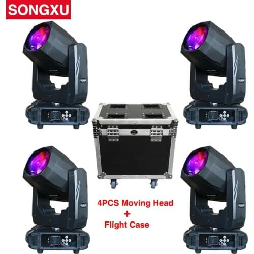 SONGXU 80W LED Beam Moving Head Light for Disco DJ Wedding Celebration Party Light 1 Flight case packaged with 4 lights/SX-MH80