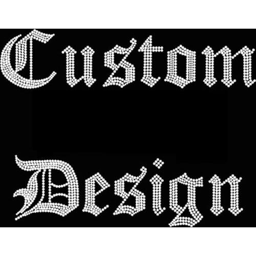 YX Free shipping rhinestones custom motif transfer image in any color hotfix rhinestones transfer