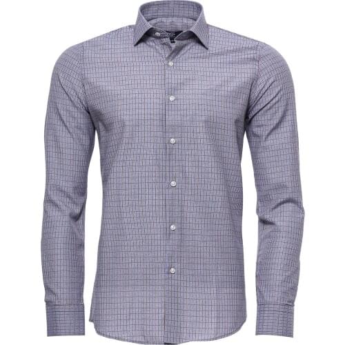 Navy Blue Slimfit Shirt with Patterned Wessi