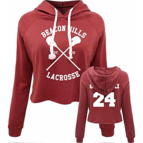 Teen Wolf Beacon Hills Lacrosse Stilinski 24 thin Sweatshirt Women Lady Sexy crop top