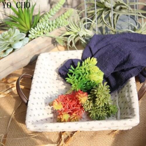 YO CHO 1PC Artificial Succulents Plants Lotus Landscape Home Garden Decoration DIY Mini Green Fake Succulents Party Decor