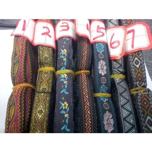 Gold silk temptation black vintage pattern 10MMX10YD Woven Jacquard Ribbon Spun Gold Trims Quilt DIY Accessories