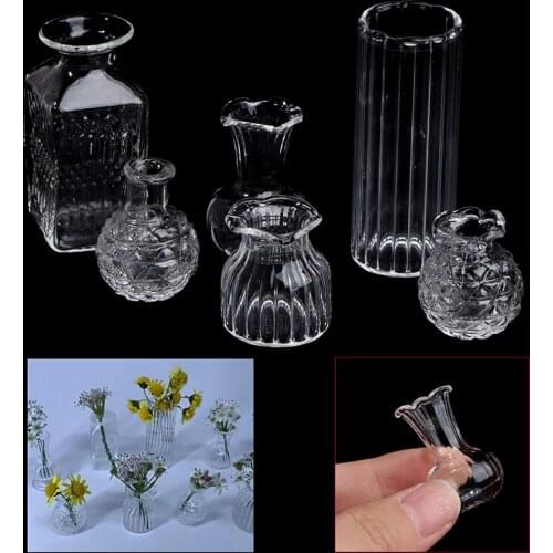 1:12 Dollhouse Miniature Flowerpot Vase Glass Basin DIY Furniture Toys For Dollhouse Decals New