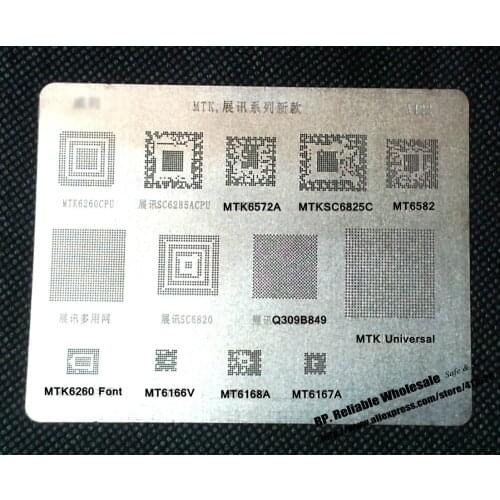 1pcs Heat Directly Stainless Template BGA Stencil for MTK6260, SC6285A CPU, MT6572A, MTKSC6825C, MT6582, SC6820, MT6168A