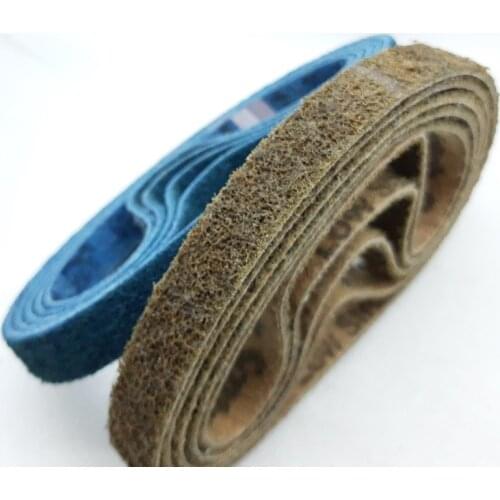 4pcs P150-600 Non-woven Nylon Abrasive Belt Fiber Sanding Belt for Stainless Steel Metal Striping Deburring