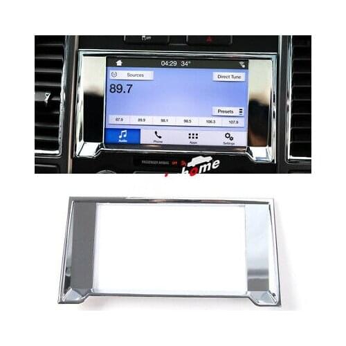 ABS Chrome Dashboard Navigation Frame Cover Trim For Ford F150 F-150 2015-2019