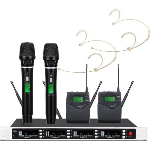 Bolymic Professional Handheld Headset Microphone 4 channel stage Performance True Diversity For Sennheiser microphones