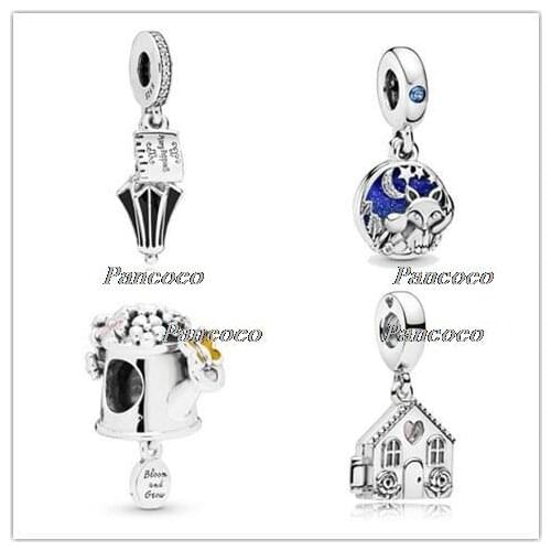925 Sterling Silver Bead Charm Fox & Rabbit Dangle Charm Fit Pandora Bracelets & Necklace Women Diy Jewelry
